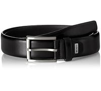 MONTI LONDON Gürtel Herrengürtel Ledergürtel Schwarz 8488, Länge:100, Farbe:Schwarz