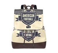 Montoj American Football Flagge Hintergrund Leder Reisetasche Campus Rucksack