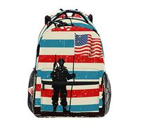 Montoj American Soldier with Flag Reisetasche Campus Rucksack