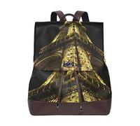 MONTOJ Awesome Gold Golden Gate Bridge Leder Reisetasche Campus Rucksack