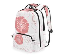 MONTOJ Reisetasche mit Kreuztasche und rotem Blumenmuster, Campus-Rucksack