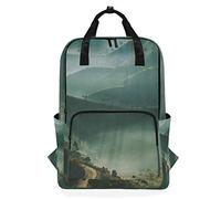 MONTOJ Rucksack Hazy Green Hilly Mountain Schulrucksack