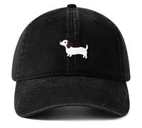 MONYRA Unisex Baseball Cap mit Dackel Stickerei - Premium Baumwoll Mütze verstellbar für Damen & Herren - Niedliche Hundemotiv Kappe, Einheitsgröße (Schwarz)