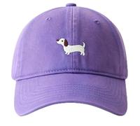 MONYRA Unisex Baseball Cap mit Dackel Stickerei - Premium Baumwoll Mütze verstellbar für Damen & Herren - Niedliche Hundemotiv Kappe, Einheitsgröße (Lila)