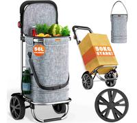 Monzana Einkaufstrolley bis 50kg klappbar 600D Oxford 56 L - grau Multi-material 4250525376753