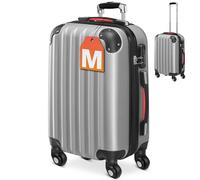 Monzana® Koffer Handgepäck ABS Hard Case 4 Rollen Teleskopgriff Zahlenschloss Kantenschutz Reisekoffer Hartschalenkoffer Rollkoffer Trolley Silber M