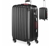 Monzana® Koffer Handgepäck ABS Hard Case 4 Rollen Teleskopgriff Zahlenschloss Kantenschutz Reisekoffer Hartschalenkoffer Rollkoffer Trolley Schwarz L
