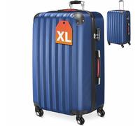 Monzana® Koffer Handgepäck ABS Hard Case 4 Rollen Teleskopgriff Zahlenschloss Kantenschutz Reisekoffer Hartschalenkoffer Rollkoffer Trolley Blau XL