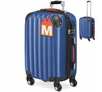 Monzana® Koffer Handgepäck ABS Hard Case 4 Rollen Teleskopgriff Zahlenschloss Kantenschutz Reisekoffer Hartschalenkoffer Rollkoffer Trolley Navy M