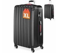 Monzana® Koffer Handgepäck ABS HardCase Gehäuse gummierte Rollen Teleskopgriff Zahlenschloss Reisekoffer Hartschalenkoffer Trolley Schwarz XL