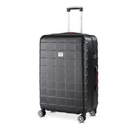 MONZANA® Koffer Handgepäck Trolley mit TSA Schloss Zwillingsrollen Teleskopgriff Standfüße Größe XL Schwarz Reisekoffer Rollkoffer