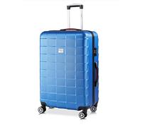 MONZANA Koffer Handgepäck Trolley mit TSA Schloss Zwillingsrollen Teleskopgriff Standfüße Größe XL Blau Reisekoffer Rollkoffer