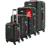 Monzana® Koffer Kofferset 4er Hartschalen S-M-L-XL Gel-Griffe Zwillingsrollen ABS Hardcase Schloss Füße Trolley Rollkoffer Reisekoffer Nachtschwarz