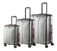 MONZANA® Kofferset 3tlg Hartschalen Koffer M-L-XL Gel-Griffe 4 Doppelrollen ABS PC Hardcase TSA Schloss Füße Trolley Rollkoffer Reisekoffer Set Grau