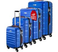 Monzana® Kofferset 4tlg Hartschalen Koffer S-M-L-XL Gel-Griffe 4 Rollen ABS Hardcase Schloss Füße Trolley Rollkoffer Reisekoffer Set Navy