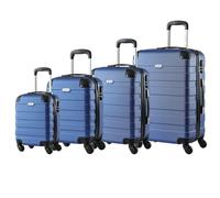 MONZANA® Kofferset Essential Hartschalen Koffer S-M-L-XL Gel-Griffe 4 Rollen Kantenschutz Hardcase Schloss Füße Trolley Rollkoffer Reisekoffer 4er Set blau
