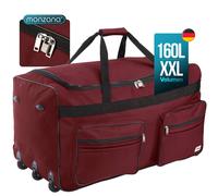 monzana® XXL Reisetasche mit Trolleyfunktion 160L rot