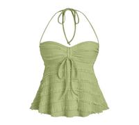 Moollyfox Sommer Tops Y2K Damen, Sexy Neckholder Crop Tops mit Schleife, Backless Top, Camisole Top, Stylisches Trägershirt für Freizeit & Party