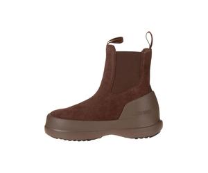 Moon Boot Leder-Boots "Luna Chelsea Suede" in Hellbraun - Größe 40 | Damen Stiefel
