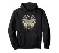 Moon Butterfly Fairycore Goblincore Gothic-Ästhetik mit floralem Muster Pullover Hoodie