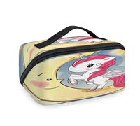 Moon Einhorn-Make-up-Tasche für Damen, Herren, Mädchen, Jungen, niedliches Einhorn, tragbar, Kulturbeutel, Kosmetik, Toilettenartikel, Organizer, Duschtasche