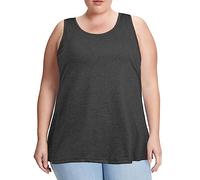 Moon Wood Tanktop Damen Lang Sommer Tops U-Ausschnitt Sport Longtops Ärmellos Oberteile Tank Top Große Größen Grau 4XL