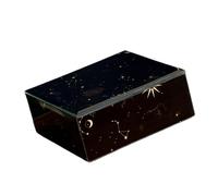 MOONDAME Elegante Schmuckkästchen aus bemaltem Glas, einzigartige Glas-Schmucktruhe, geräumiger Behälter für Ohrringe, Armbänder