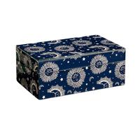 MOONDAME Elegante Schmuckkästchen aus bemaltem Glas, einzigartige Glas-Schmucktruhe, geräumiger Behälter für Ohrringe, Armbänder