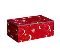 MOONDAME Elegante Schmuckkästchen aus bemaltem Glas, einzigartige Glas-Schmucktruhe, geräumiger Behälter für Ohrringe, Armbänder