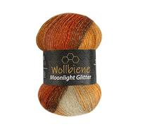 Moonlight Glitter Batik Simli 100g Strickwolle zum Stricken und Häkeln - 20% Wolle, Metallic, Türkisch, Farbverlauf, Glitzer (2800 Braun Terrakotta Beige)
