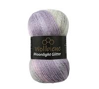 Moonlight Glitter Batik Simli 100g Strickwolle zum Stricken und Häkeln - Metallic-Wolle mit Farbverlauf und Glitzer (2700 rose grau)
