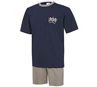 Moonline Nightwear Schlafanzug Kurz 100% Baumwolle Herren Shorty Pyjama Nachtwäsche in den Größen M L XL XXL 3XL