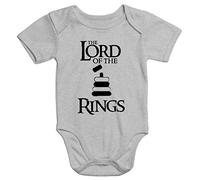 MoonWorks Baby Body the Lord of the Rings kurzarm Bio-Baumwolle Aufdruck grau 0-3 Monate