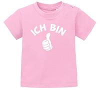 MoonWorks® Baby T-Shirt Kurzarm Ich Bin 1-1. Geburtstag Baby Kinder Geschenk Babyshirt Jungen Mädchen rosa 92/98 (16-24-Monate)