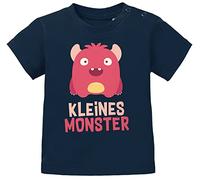 MoonWorks® Baby T-Shirt Kurzarm Print Kleines Monster lustig witziges Geschenk für kleine Jungs und Mädchen dunkelblau 56/62 (1-3 Monate)