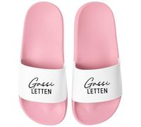 MoonWorks® Badeschlappen Gassi-Letten Badelatschen Unisex mit Aufdruck Geschenk Hundebesitzer Herren Damen Badeschuhe Hausschuhe Männer Frauen Rosa-weiss 42