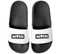 MoonWorks® Badeschlappen Moin Totenkopf für Herren und Damen Unisex Badelatschen Sommersandalen Lustig für Strand, Sauna & Urlaub