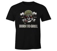 MoonWorks Born to Grill Lustiges Herren T-Shirt für den ambitionierten Grill-Meister schwarz 3XL