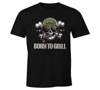 MoonWorks Born to Grill Lustiges Herren T-Shirt für den ambitionierten Grill-Meister schwarz XL
