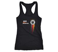 MoonWorks® Damen Tank Top Fan-Shirt Deutschland Champion EM 2024 Fußball Europameisterschaft Racerback Muskelshirt schwarz XXL