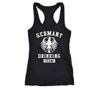 MoonWorks Damen Tanktop Germany Drinking Team Adler Racerback schwarz S