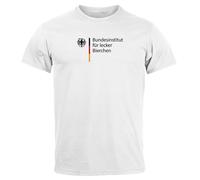 MoonWorks® Herren T-Shirt Alkohol Bier Bundesinstitut für lecker Bierchen Partyshirt Fun-Shirt Spruch lustig Weiss 4XL