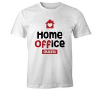 MoonWorks® Herren T-Shirt AufdruckHome-Office Outfit Arbeit zuhause Fun-Shirt Büro Spruch lustig Weiss XL