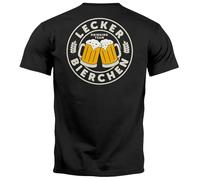 MoonWorks® Herren T-Shirt Backprint Lecker Bierchen Bier Motiv Alkohol Fun-Shirt Spruch Lustig Partyshirt Schwarz XL