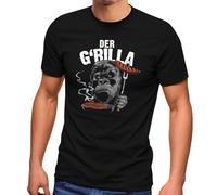 MoonWorks® Herren T-Shirt Bedruckt Der G'rilla Gorilla Grill Motiv Grillen Fun-Shirt Printshirt Aufdruck lustig Schwarz 5XL
