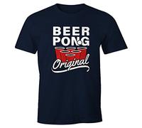 MoonWorks Herren T-Shirt Beer Pong Original Bier Fun-Shirt Navy 3XL