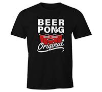 MoonWorks Herren T-Shirt Beer Pong Original Bier Fun-Shirt schwarz M