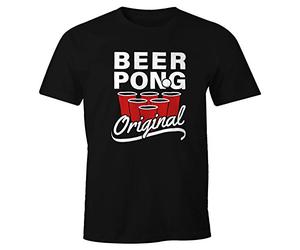 MoonWorks Herren T-Shirt Beer Pong Original Bier Fun-Shirt schwarz M