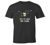 MoonWorks Herren T-Shirt Bier ist auch eine Lösung Spruch Fun-Shirt anthrazit M