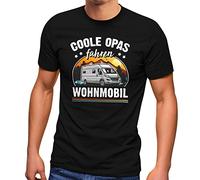 MoonWorks® Herren T-Shirt Camping Coole Opas Fahren Wohnmobil Geschenk für Großvater Campingfan Spruch lustig schwarz L